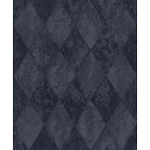 Ambiance Navy Metallic Textured Harlequin Vinyl Non-Pasted Wallpaper (Covers 57.75 sq.ft.)