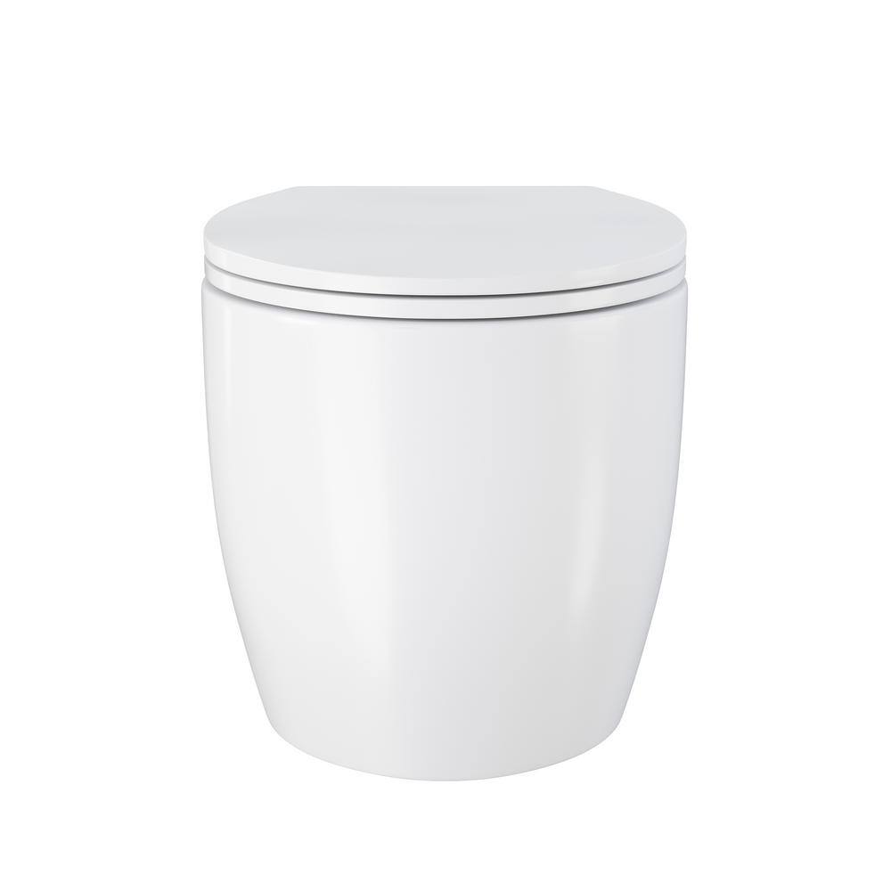 Glossy White Ceramic Wall-Hung Elongated Toilet Bowl