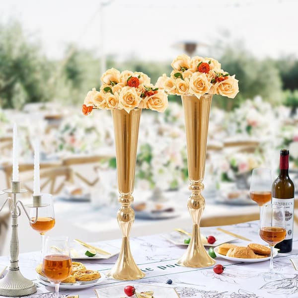 VEVOR 2 PCS 56 cm/22.05 in. Tall Wedding Flower Vase Metal Wedding