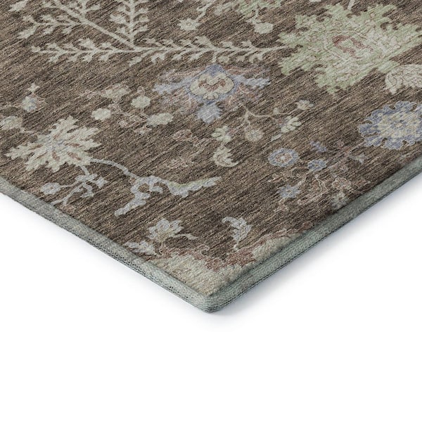 Mayfield Premium Machine Washable Abstract AMF1156 Brown 2 ft. 3 in. x 7 ft. 6 in. Runner Rug