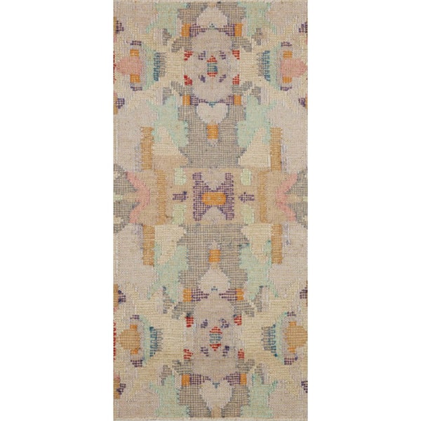 3 ft. x 8 ft. Multi Chapel Hill Hand Loom Knotted Cotton Indoor Runner Rug