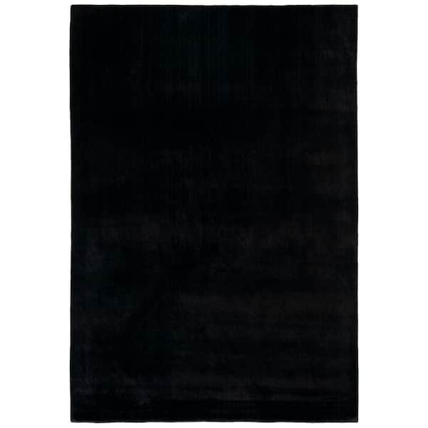 Mirage 4 ft. x 6 ft. Black Contemporary Solid Color Area Rug