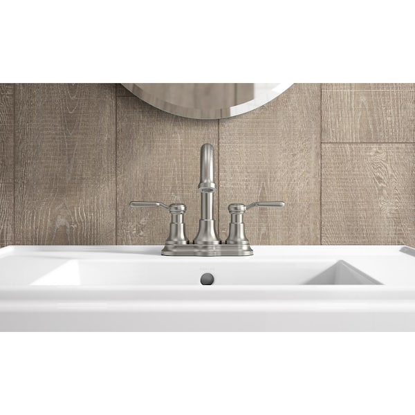 KOHLER, Worth 2024 4 in. Centerset 2-Handle Bathroom Faucet in Vibrant Brushed Nickel