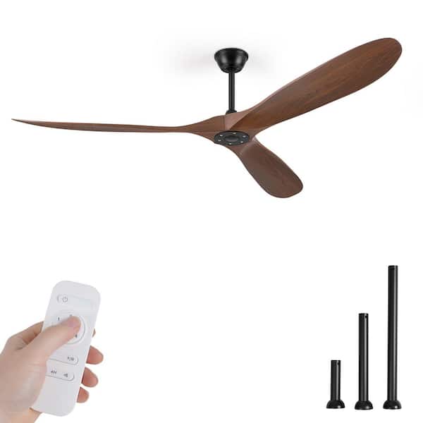 HINNIXY 70 in. Outdoor Brown 3-Blades Farmhouse Ceiling Fans Large Modern Ceiling Fans with Remote