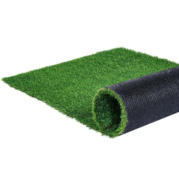VEVOR Artificial Grass 5 ft. x 10 ft. Green Turf 1.38 in. Fake Door Mat Artificial Grass with Drainage Holes Runner Rug