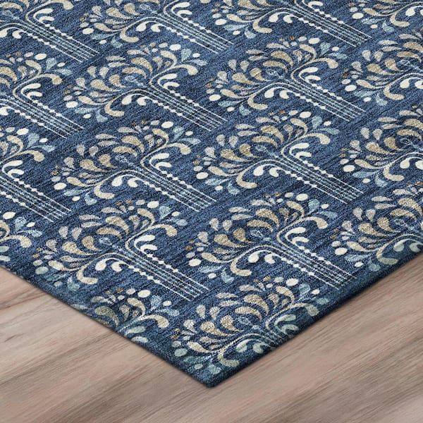 Chantille Machine Washable Indoor/Outdoor Abstract ACN3065 Navy 5 ft. x 7 ft. 6 in. Area Rug
