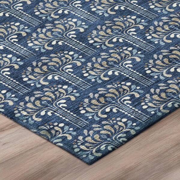 Chantille Machine Washable Indoor/Outdoor Abstract ACN3065 Navy 9 ft. x 12 ft. Area Rug