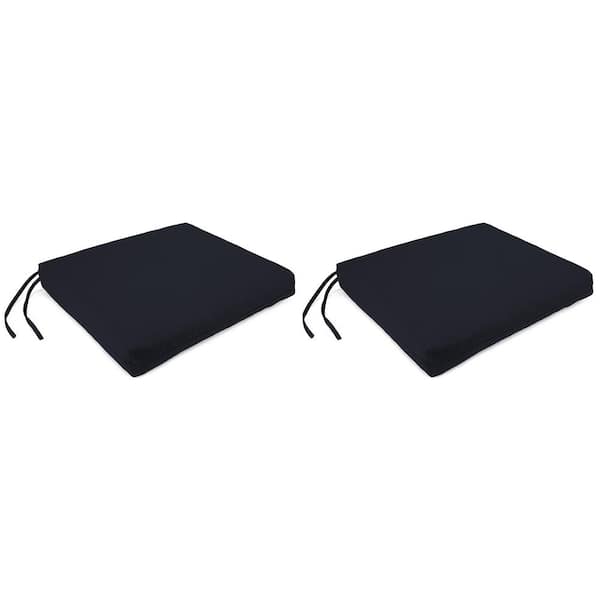 Jordan Manufacturing 19 in. L x 17 in. W x 2 in. T Outdoor Rectangular Chair Pad Seat Cushion in Navy (2-Pack)