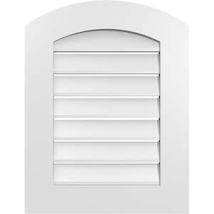 20 in. x 24 in. Arch Top Surface Mount PVC Gable Vent: Decorative with Standard Frame
