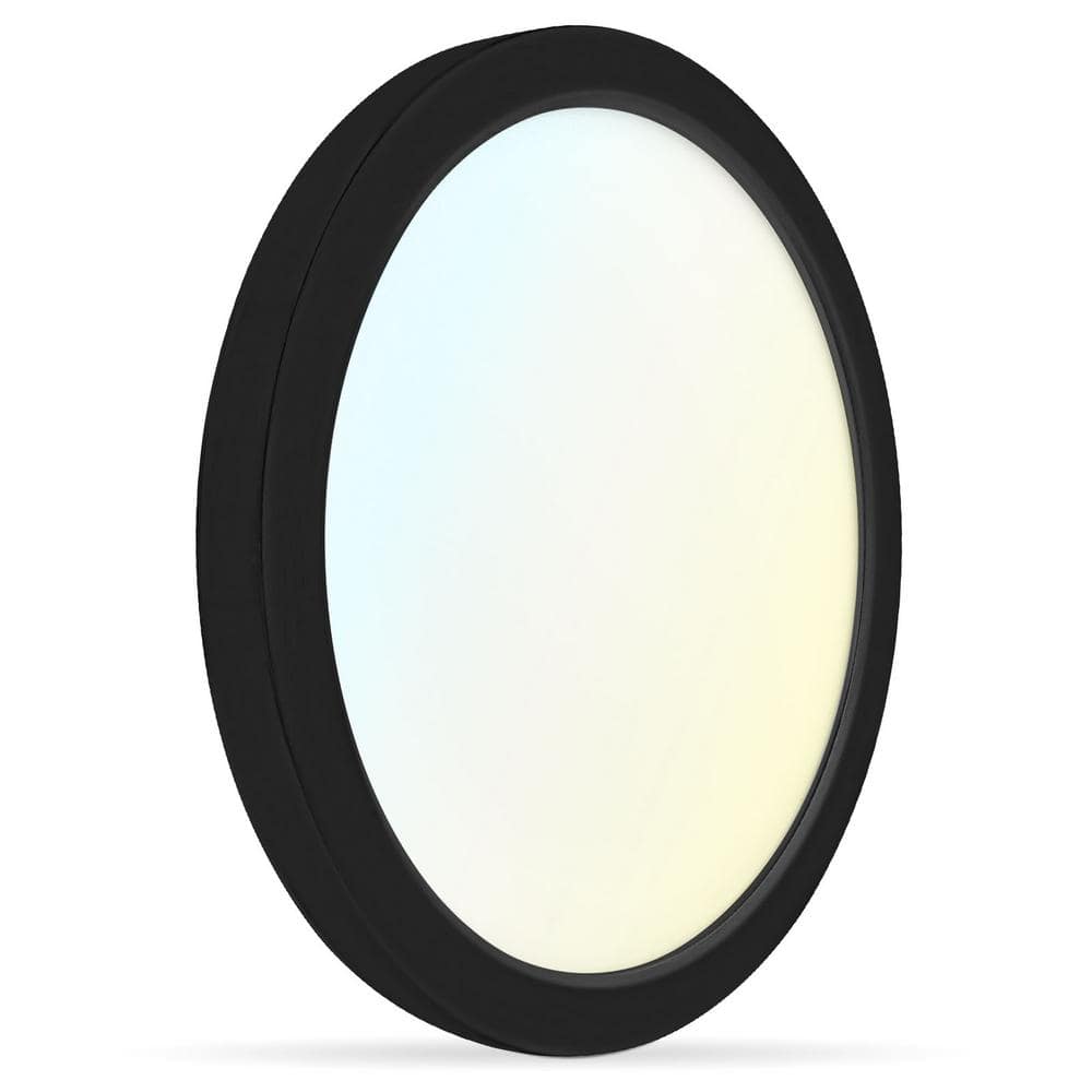 9 in. Black Modern Flush Mount Ceiling Light Fixture Selectable LED Integrated 18W 1250LM 5CCT 2700K-5000K Dimmable ETL price history on PriceWatchPro