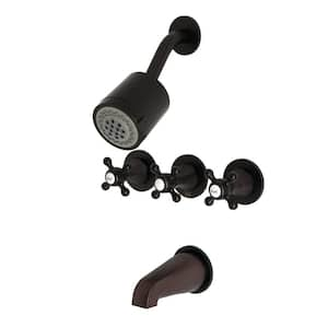 Metropolitan 3-Handle 2-Spray Tub and Shower Faucet in Oil Rubbed Bronze (Valve Included)