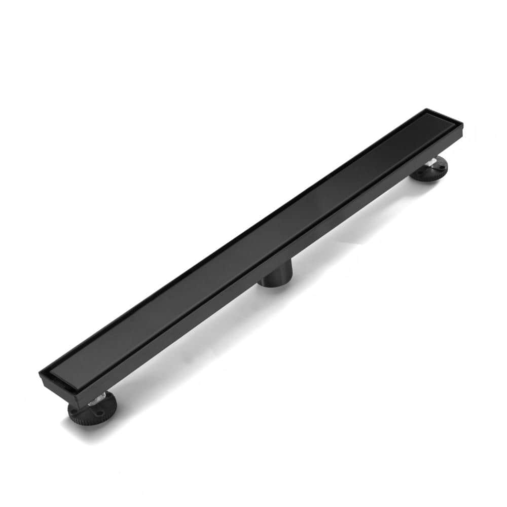 36 in. Linear Shower Drain with Removable Grate and Hair Strainer in Matte Black price history on PriceWatchPro