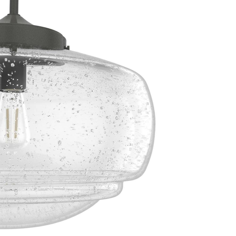Noble Bronze Seeded Glass Mini Pendant - Transitional Schoolhouse Design