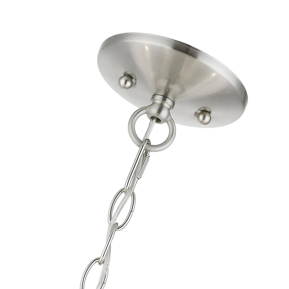 Edinburgh Transitional 5-Light Brushed Nickel Drum Pendant with Pleated Shade