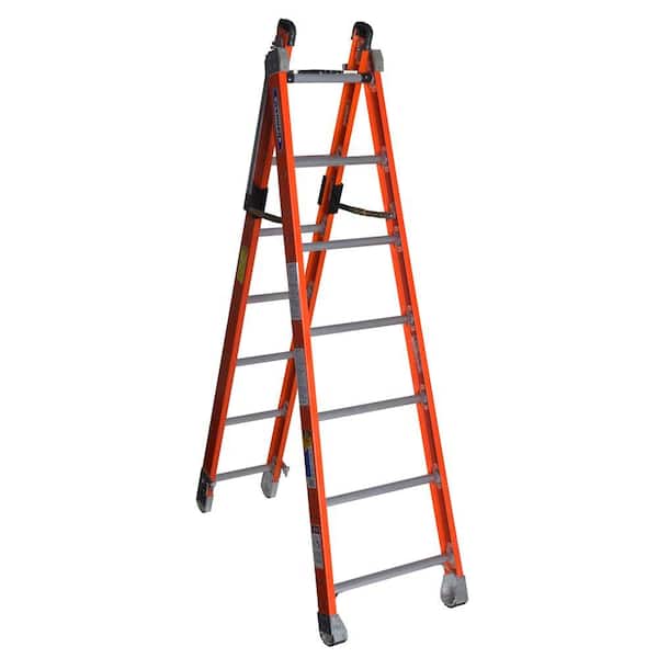 Werner 14 ft. Fiberglass Combination Multi-Position Ladder with 375 lb. Load Capacity Type IAA Duty Rating