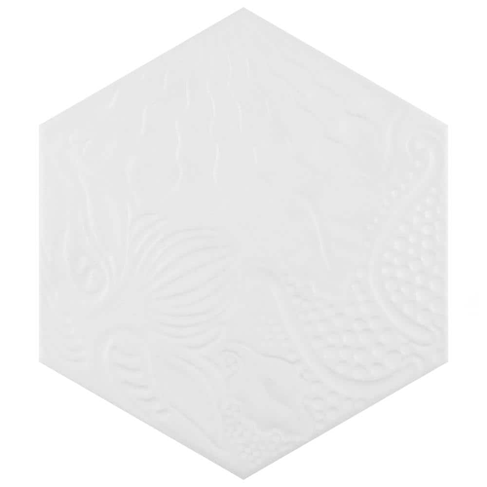 Gaudi Hex White 8-5/8 in. x 9-7/8 in. Porcelain Floor and Wall Take Home Tile Sample price history on PriceWatchPro