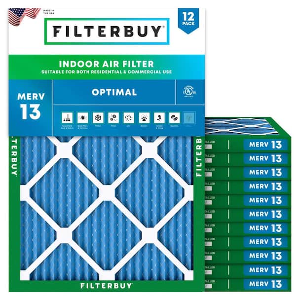 16.38 in. x 21.5 in. x 1 in. MERV 13 (FPR 10) Health Defense Pleated HVAC AC Furnace Air Filters Replacement (12-Pack)