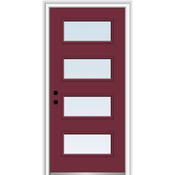 MMI Door 36 in. x 80 in. Celeste Right-Hand Inswing 4-Lite Clear Low-E Glass Painted Steel Prehung Front Door on 4-9/16 in. Frame