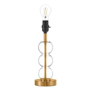 Mix and Match 13.75 in. H Clear Glass and Brushed Gold Accent Lamp Base