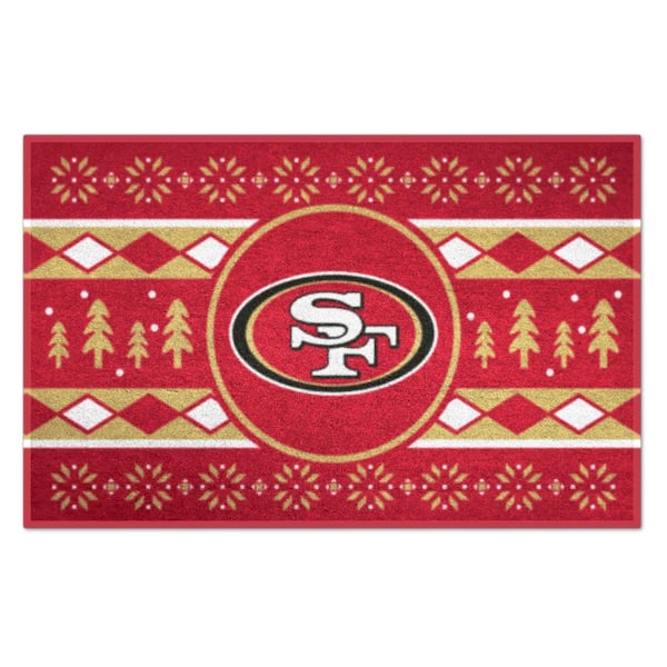 FANMATS San Francisco 49ers Holiday Sweater Red 1.5 ft. x 2.5 ft. Starter Area Rug