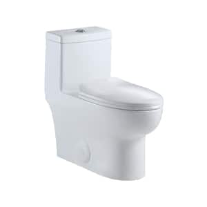Venezia 1-Piece 1.1/1.6 GPF Dual Flush Elongated Toilet in White, Seat Included