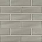 Dove Gray 4 in. x 12 in. Glossy Ceramic Subway Wall Tile (5 sq. ft./Case)