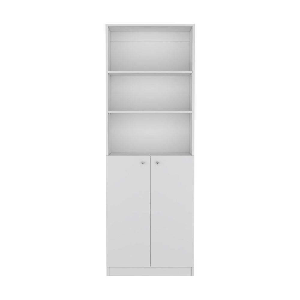 11.80 in. W x 24.70 in. D x 71.10 in. H White Particle Board Freestanding Linen Cabinet with Dual Doors in White price history on PriceWatchPro