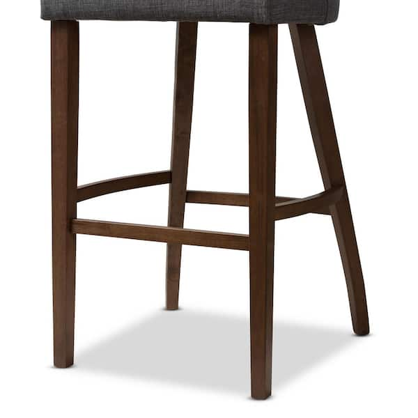 Baxton Studio Melrose 30 in. Dark Gray Bar Stool Set of 2 144