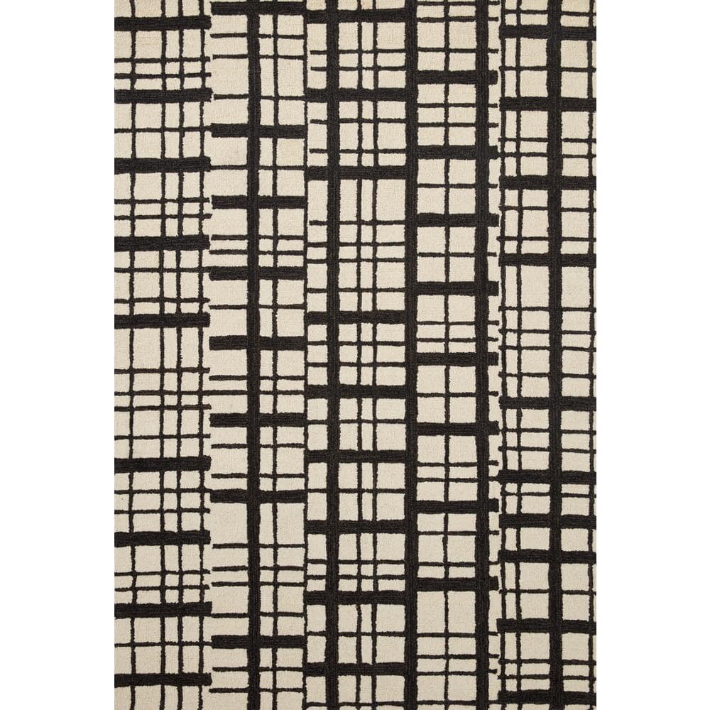 Handmade Black Wool and Synthetic 5' x 7' Tufted Rug