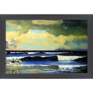 On the Beach by Winslow Homer Gallery Black Framed Nature Oil Painting Art Print 28 in. x 40 in.