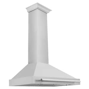 36 in. 400 CFM Ducted Vent Wall Mount Range Hood with Stainless Steel Handle in Stainless Steel