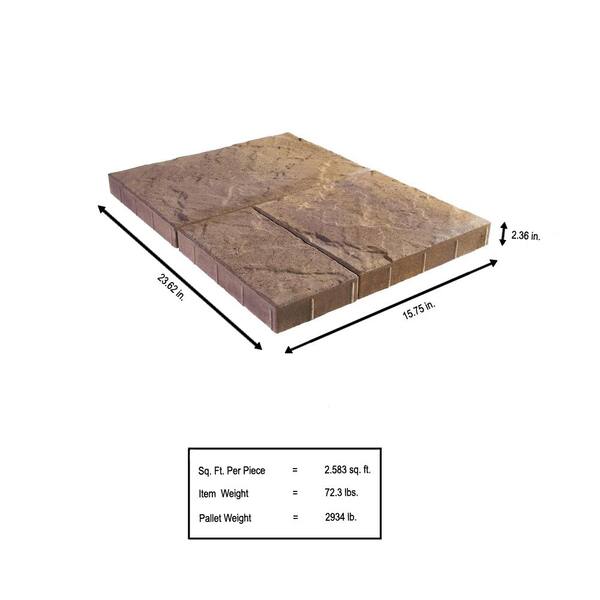 Pavestone Panorama Supra 3-pc 15.75 in. x 15.75 in. x 2.25 in. Platte River Blend Concrete Paver (60 Pcs. / 103 Sq. ft. / Pallet)