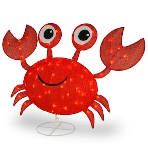 48 in. Red Crab with LED Lights