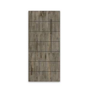 24 in. x 80 in. Hollow Core Weather Gray Stained Pine Wood Interior Door Slab Slab