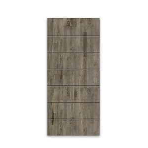 36 in. x 80 in. Hollow Core Weather Gray Stained Solid Wood Interior Door Slab Slab