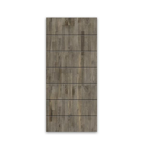 CALHOME 24 in. x 84 in. Hollow Core Weather Gray-Stained Solid Wood Interior Door Slab