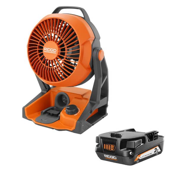 18V Cordless Hybrid Jobsite Fan with 2.0 Ah Lithium-Ion Battery