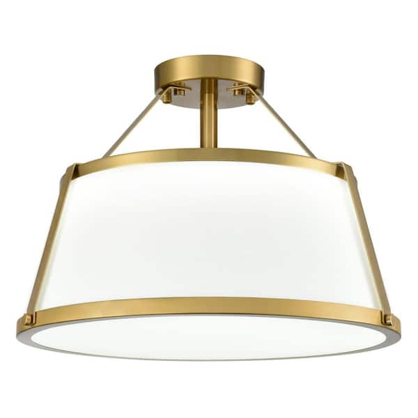CLAXY 18.5 in. 3-Light Gold Flush Mount with No Glass Shade and No Light Bulb Type Included (1-Pack)