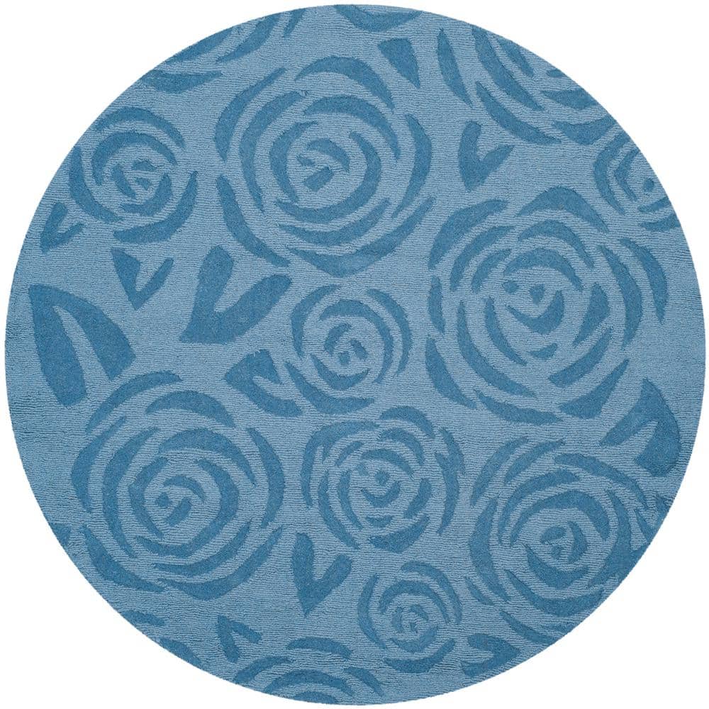Martha Stewart Thistle Blue 8 ft. x 8 ft. Round Geometric Area Rug price history on PriceWatchPro
