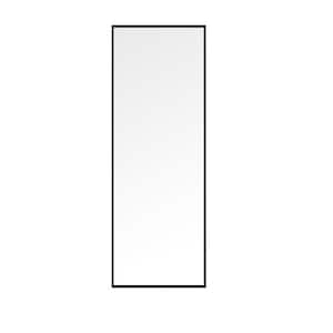 65 in. H x 24 in. W Rectangle Black Alloy Frame Full Body Length Mirror