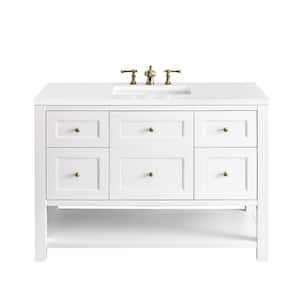 Breckenridge 47.9 in. W x 23.4 in. D x 33.0 in. H Single Bath Vanity Cabinet without Top in Bright White