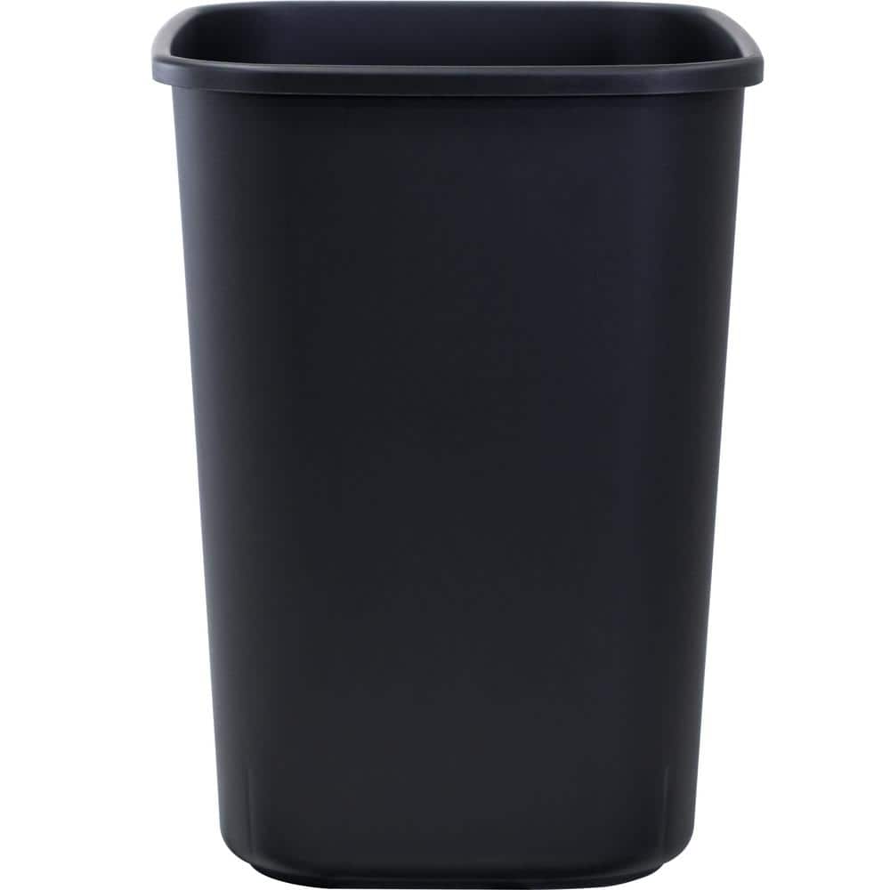 Matte Black Plastic 7.7 Gallon Open Trash Can Set