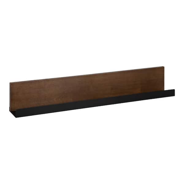 Wallscapes Shelf with Drawer 19 in. x 9.875 in. Floating Oak Finish Modern Decorative Shelf