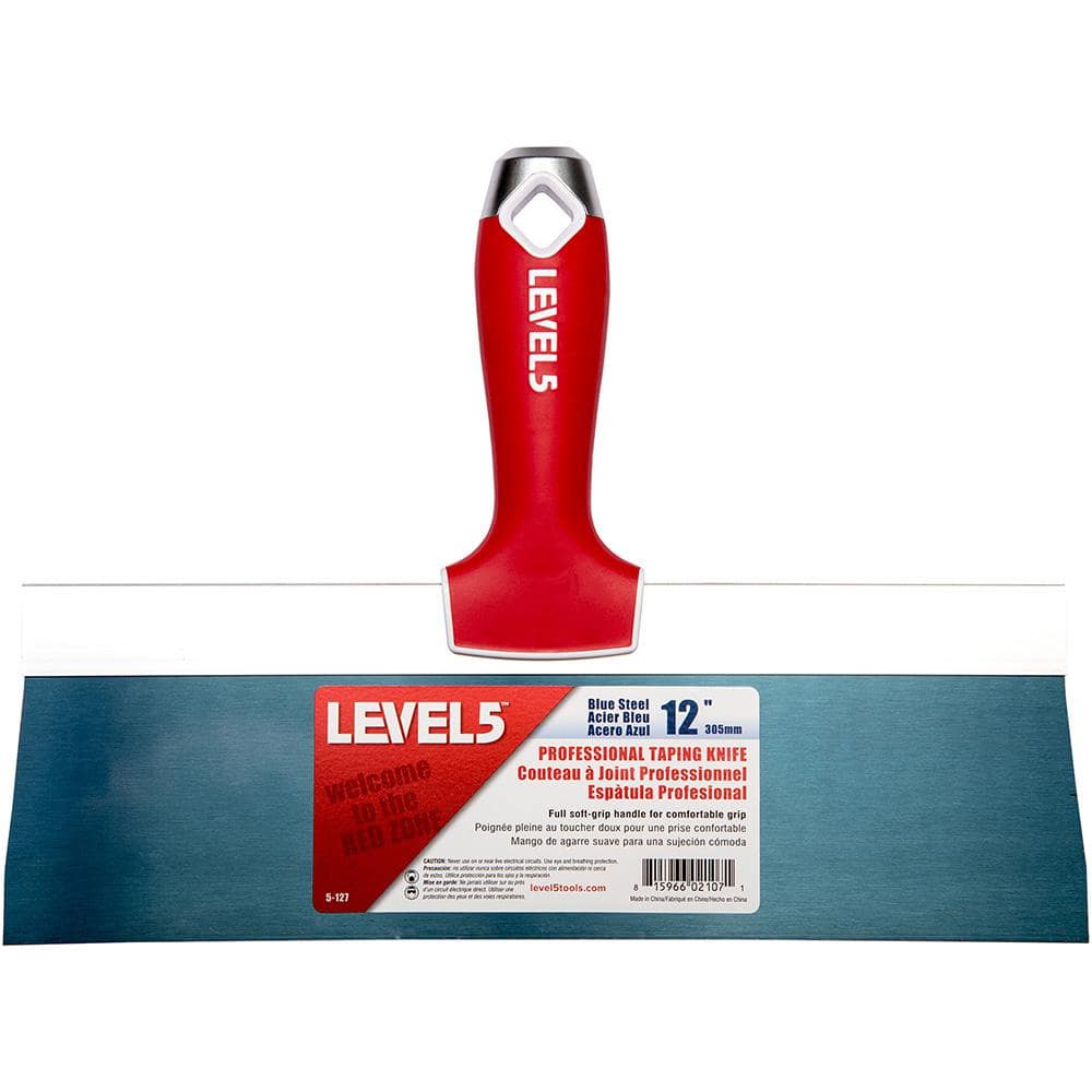 12 in. Blue Steel Taping Knife with Soft Grip