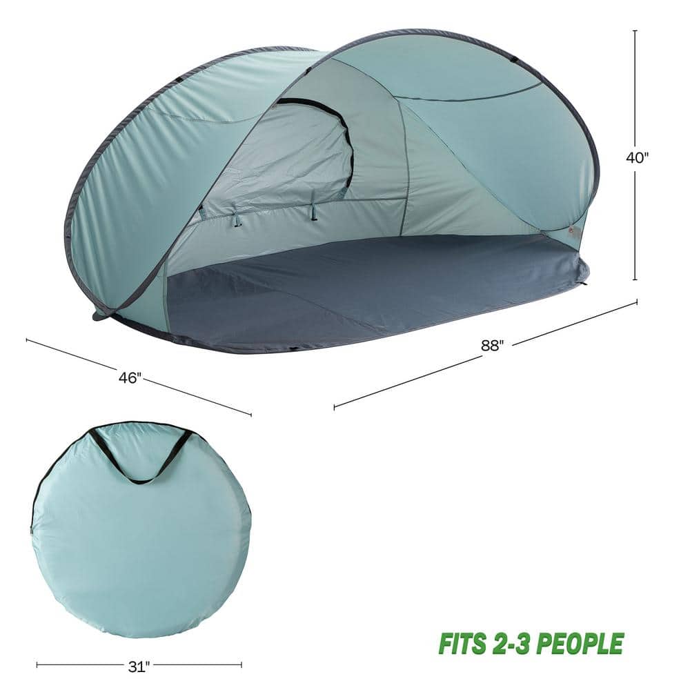 Blue Pop-Up Beach Tent with UV Protection and Carry Bag