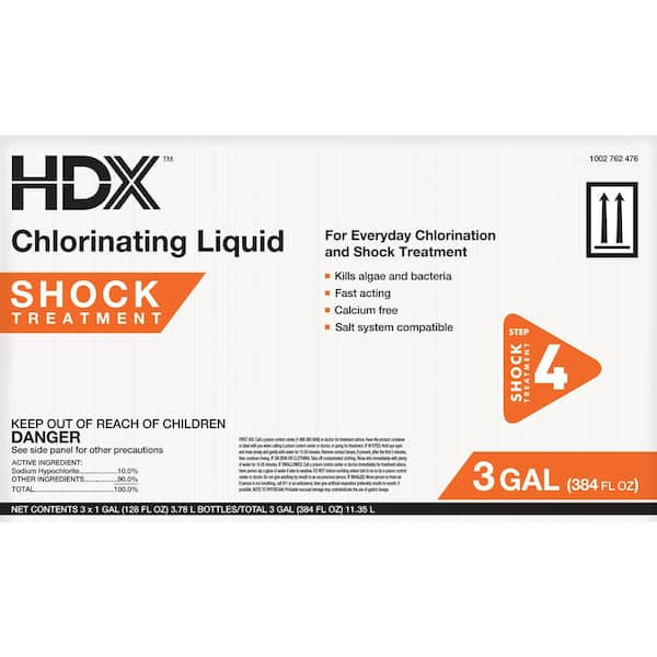 HDX Chlorinating Liquid for Swimming Pool Shock, 1-Gallon (3-Pack)