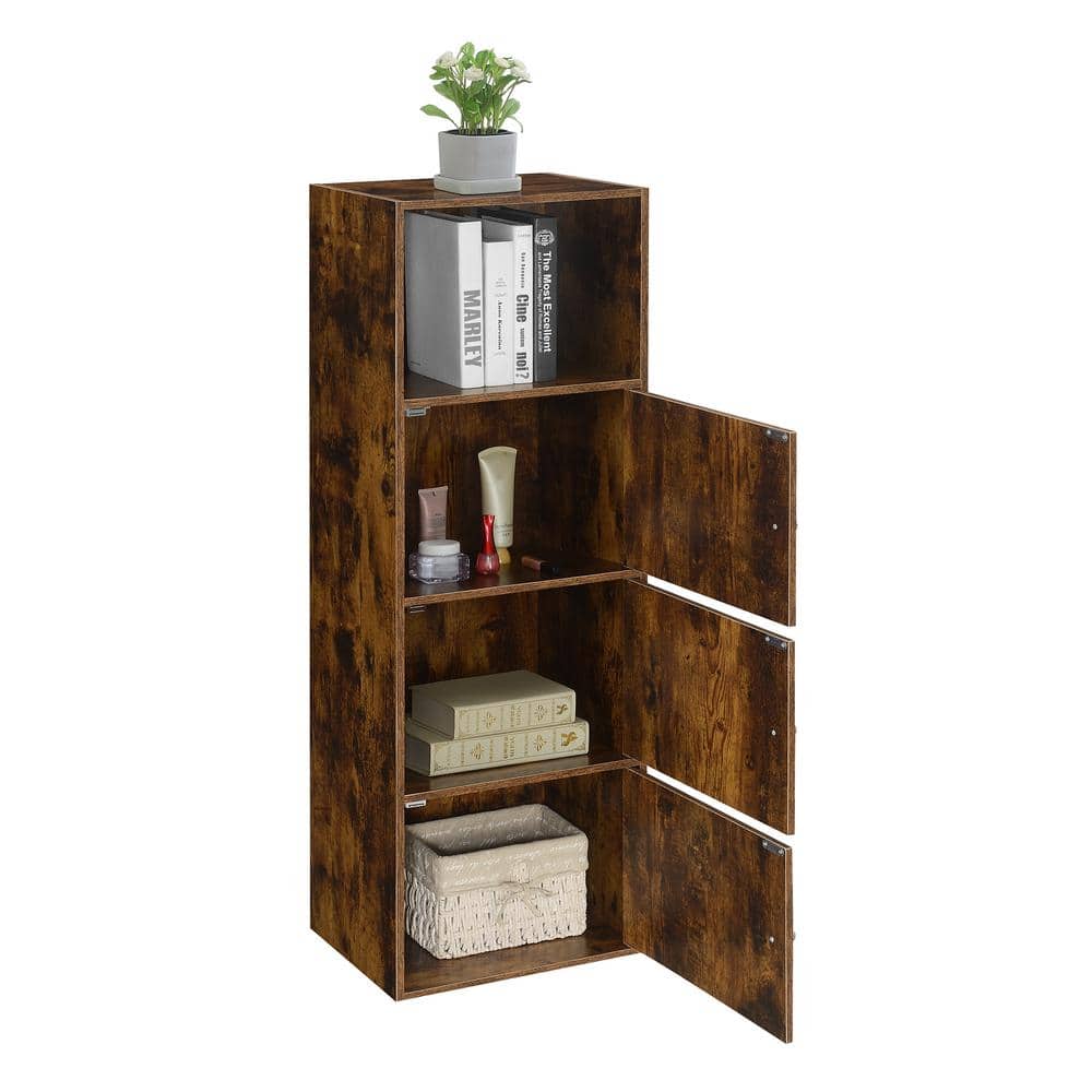 Barnwood Traditional 3-Door Lockable Office Cabinet with Shelf