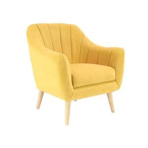 Yellow Polyester Modern Accent Chair