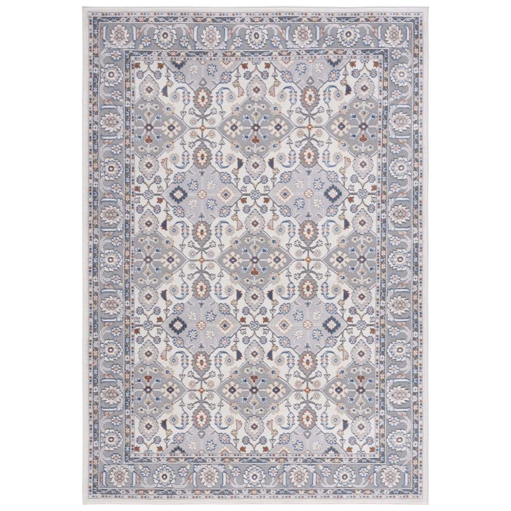 Mainstays Neutral Multi Area Rug  5 ft x 7 ft  Grey/Blue Rust