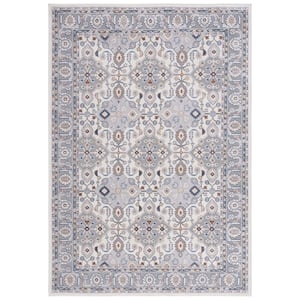 Eternal Gray/Blue Rust 5 ft. x 8 ft. Floral Geometric Area Rug